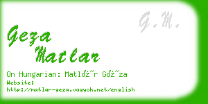 geza matlar business card